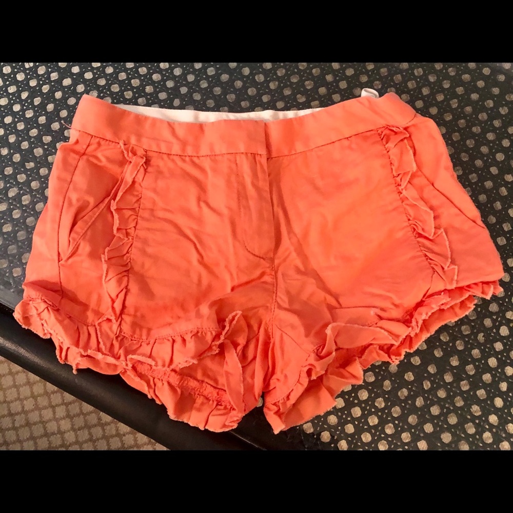 Girls Crewcuts shorts. Coral orange. Size 12
